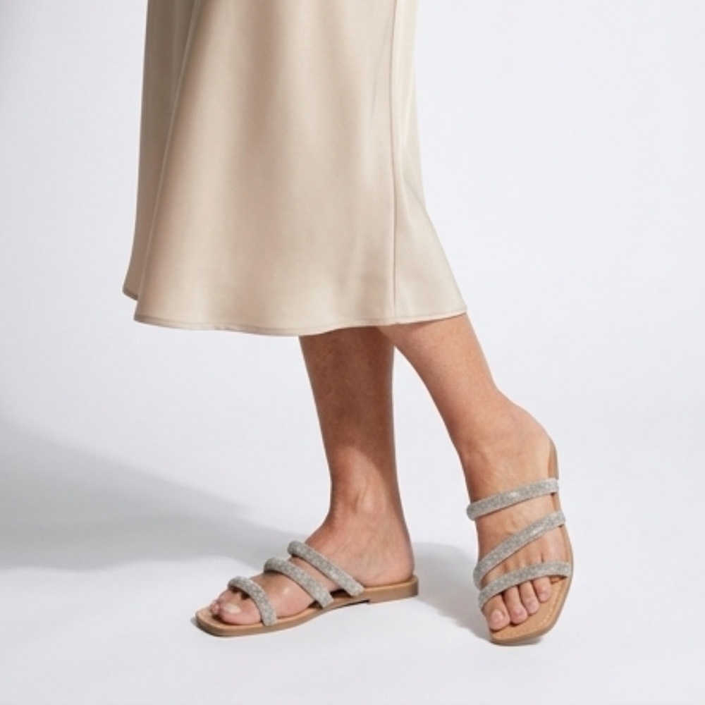 Elegant Silver Strappy Sandals